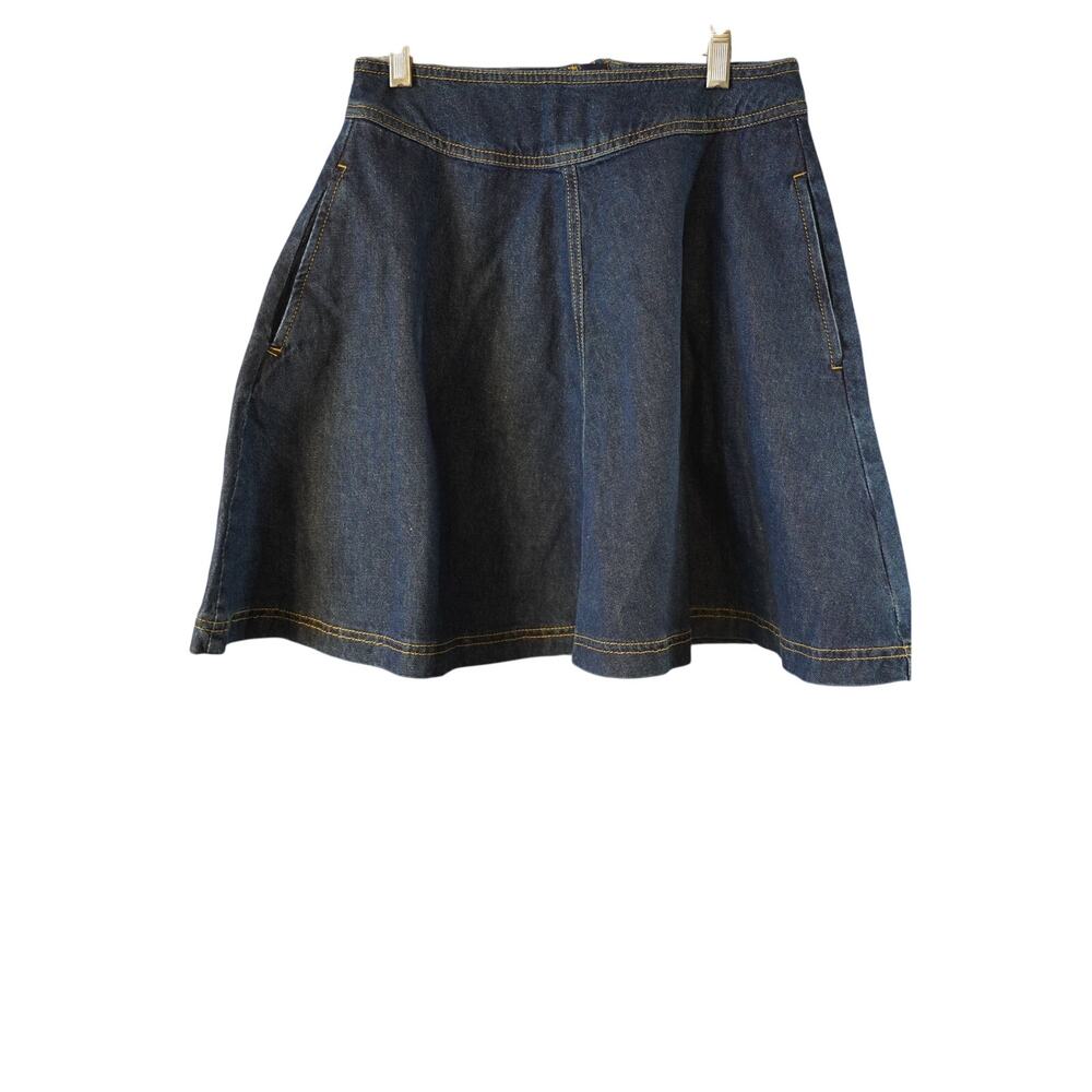 Pilcro Anthropologie Denim Mini Skirt A-Line Skater Dark Wash NWT Size 14